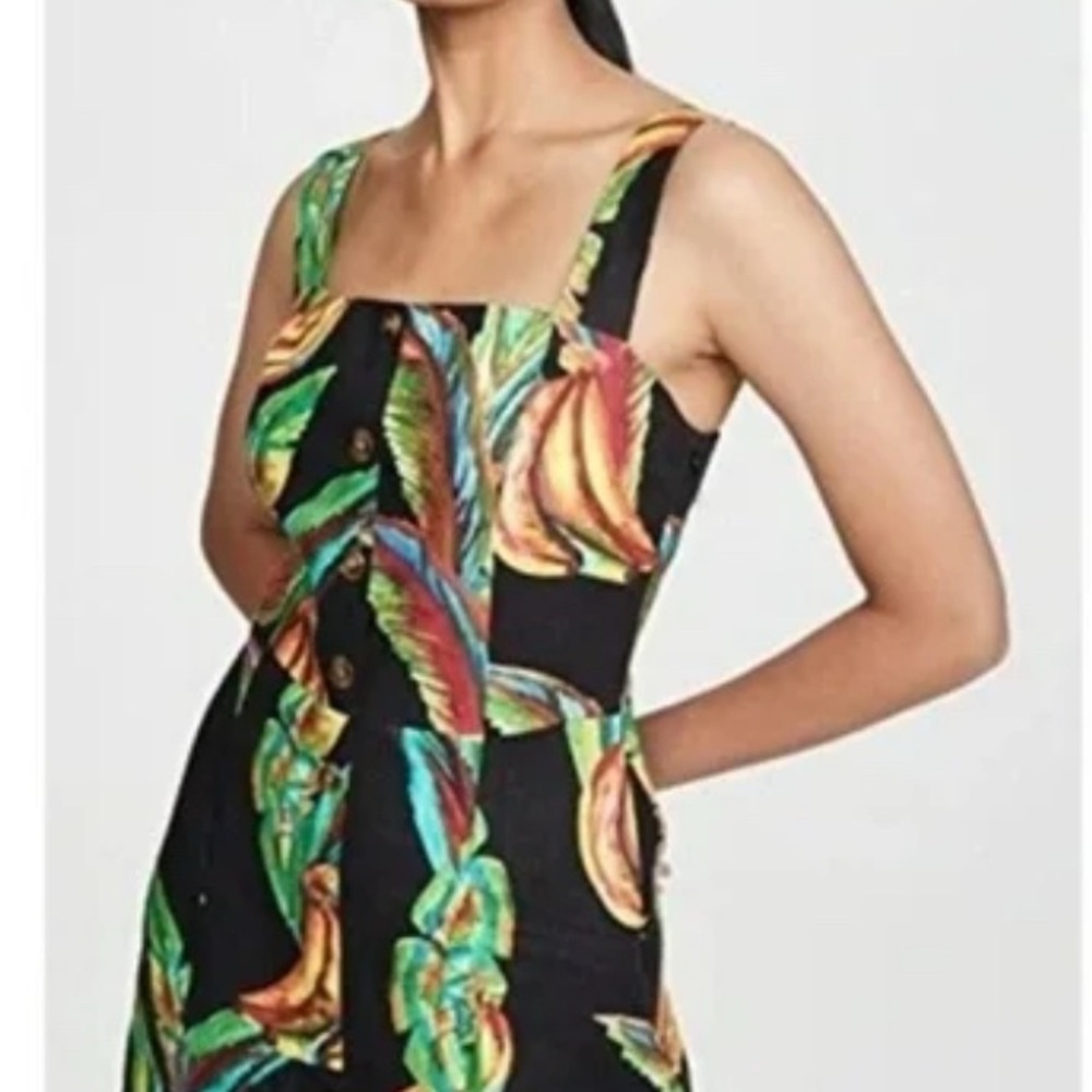 FARM Rio Colorful Leaf Print Mini Dress